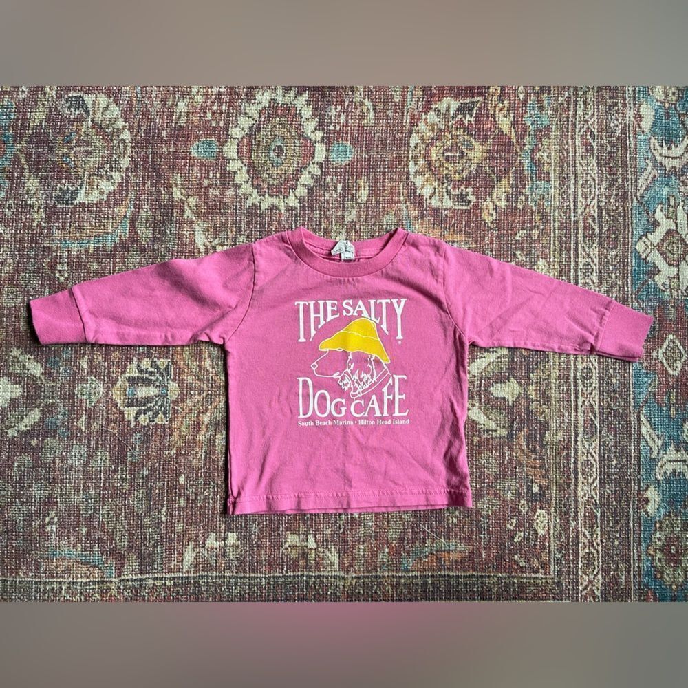 Kids size 2 The Salty Dog Cafe Pink Long Sleeve Shirt 100% Cotton